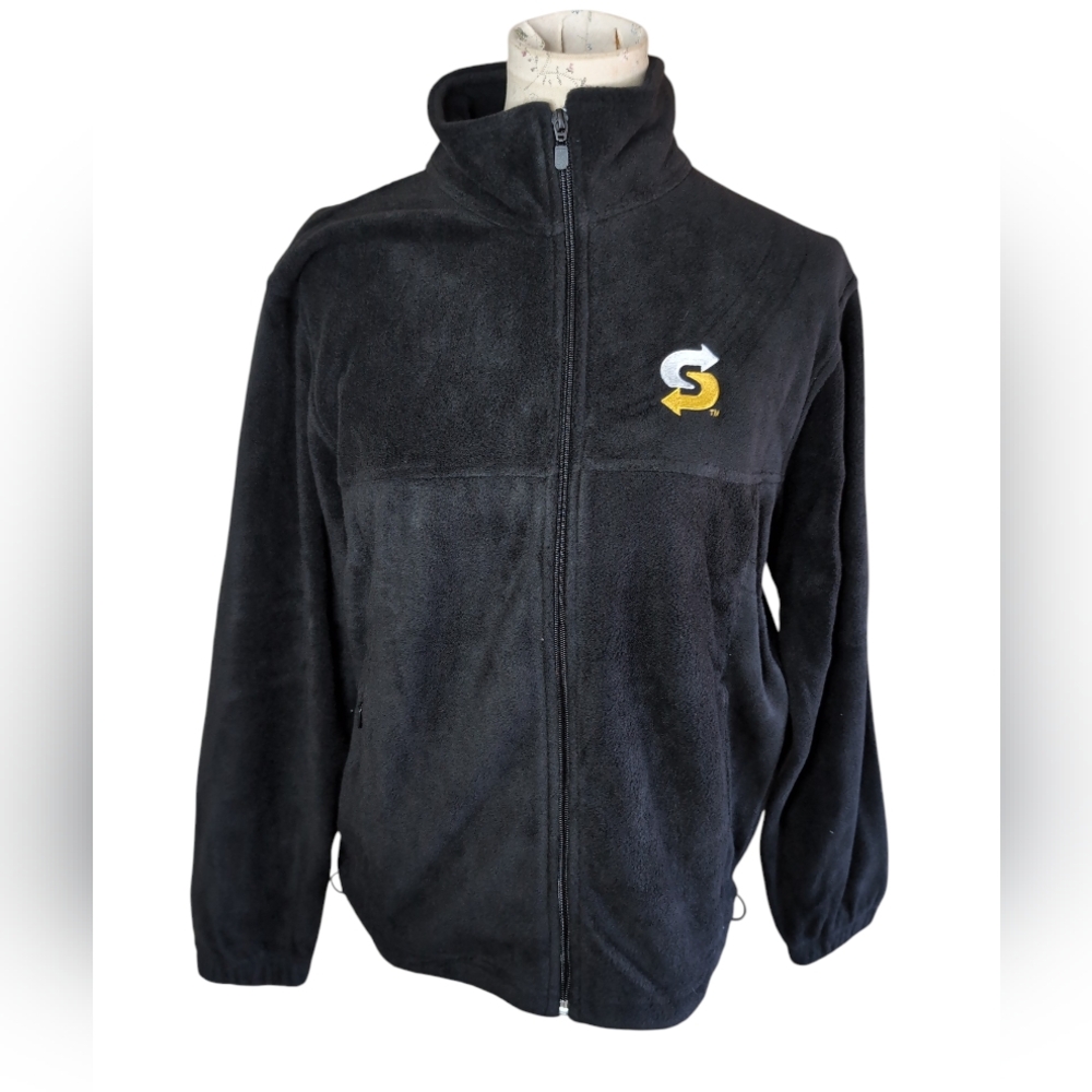 Subway Logo Harriton Black Full Zip Fleece Jacket Womens Size XSmall. NEW